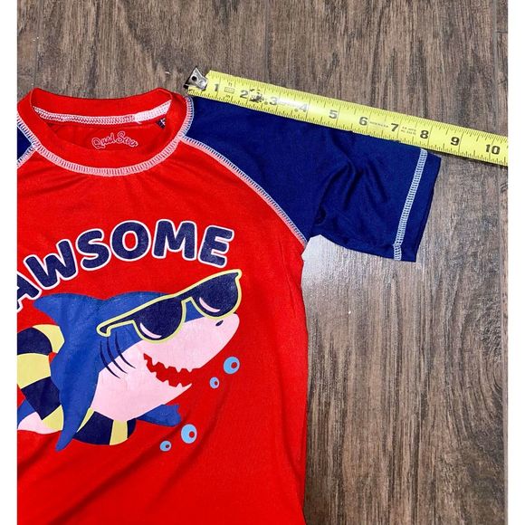 Toddler Boys Quad Seven of 2 Piece Swim Set 3T Swim Trunks and Rash Guard - Picture 10 of 12